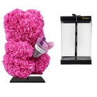 Beer DELUXE op Standaard – Fuchsia Foam met Boeket