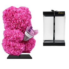 Beer DELUXE op Standaard – Fuchsia Foam met Boeket