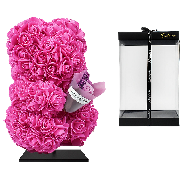 Beer DELUXE op Standaard – Fuchsia Foam met Boeket