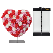 Hart DELUXE op Standaard – Gemixt Rood, Roze & Wit Foam