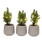 Mini Kerstboom Set – Pot Joey Grijs + LED