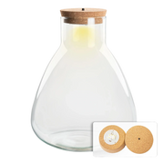 Terrarium fles met kurk - Erlenmeyer met led kurk Everspring