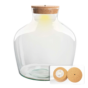 Terrarium fles met kurk - Fat Joe met led kurk