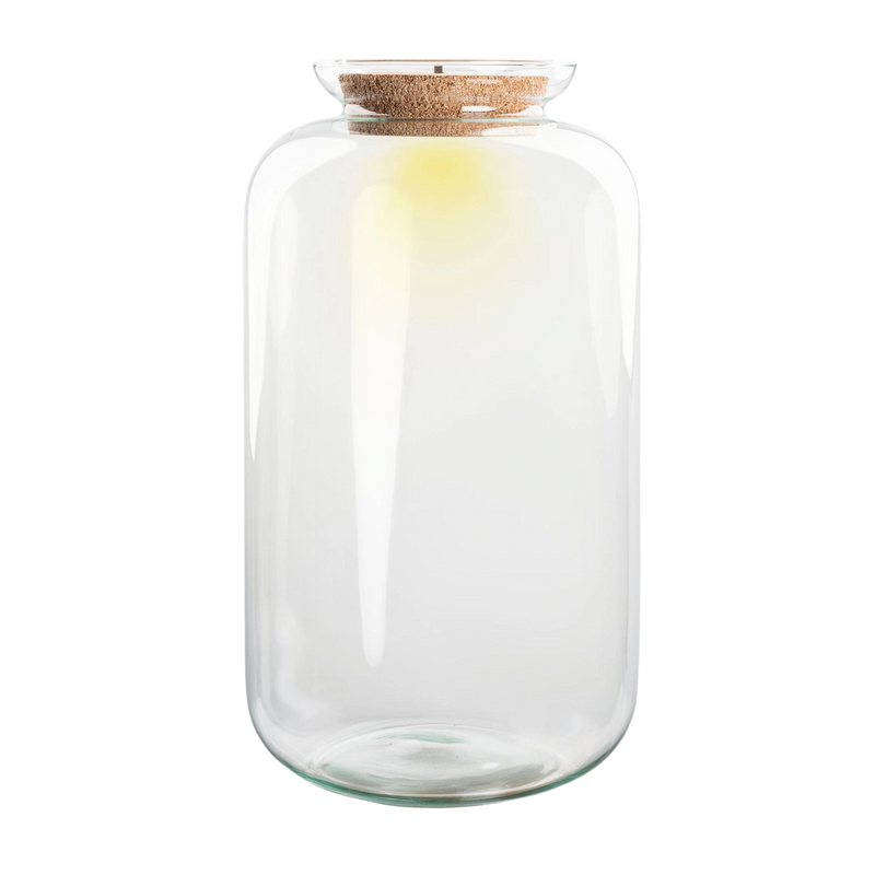 Terrarium fles met verlichting in kurk - Sven XL