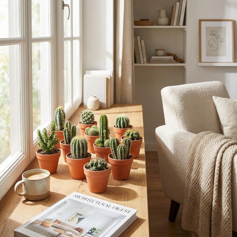 Mini Cactus Mix – 3 Stuks in Terracotta Potten