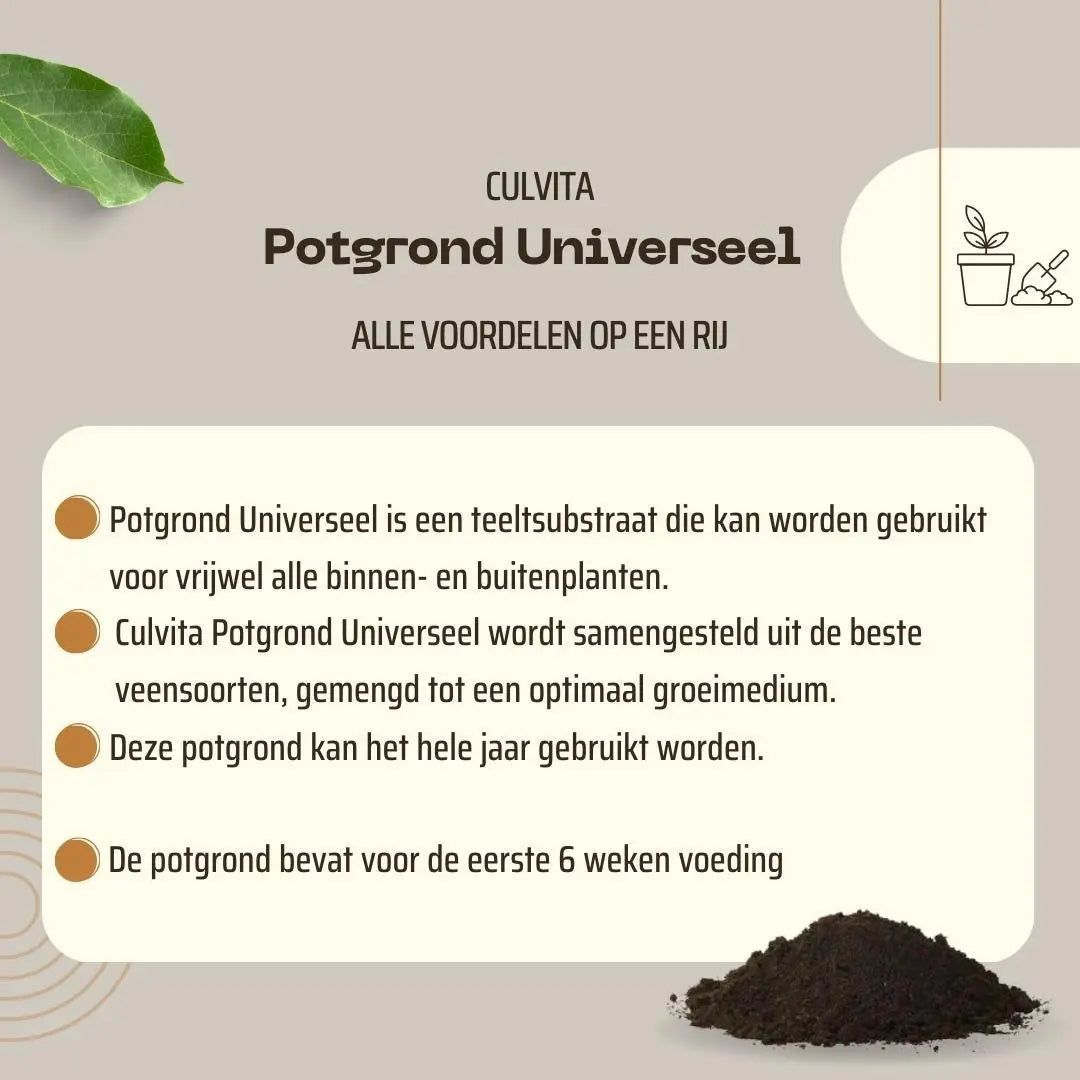 Culvita Universele Potgrond + 2 Maanden Plantenvoeding Everspring