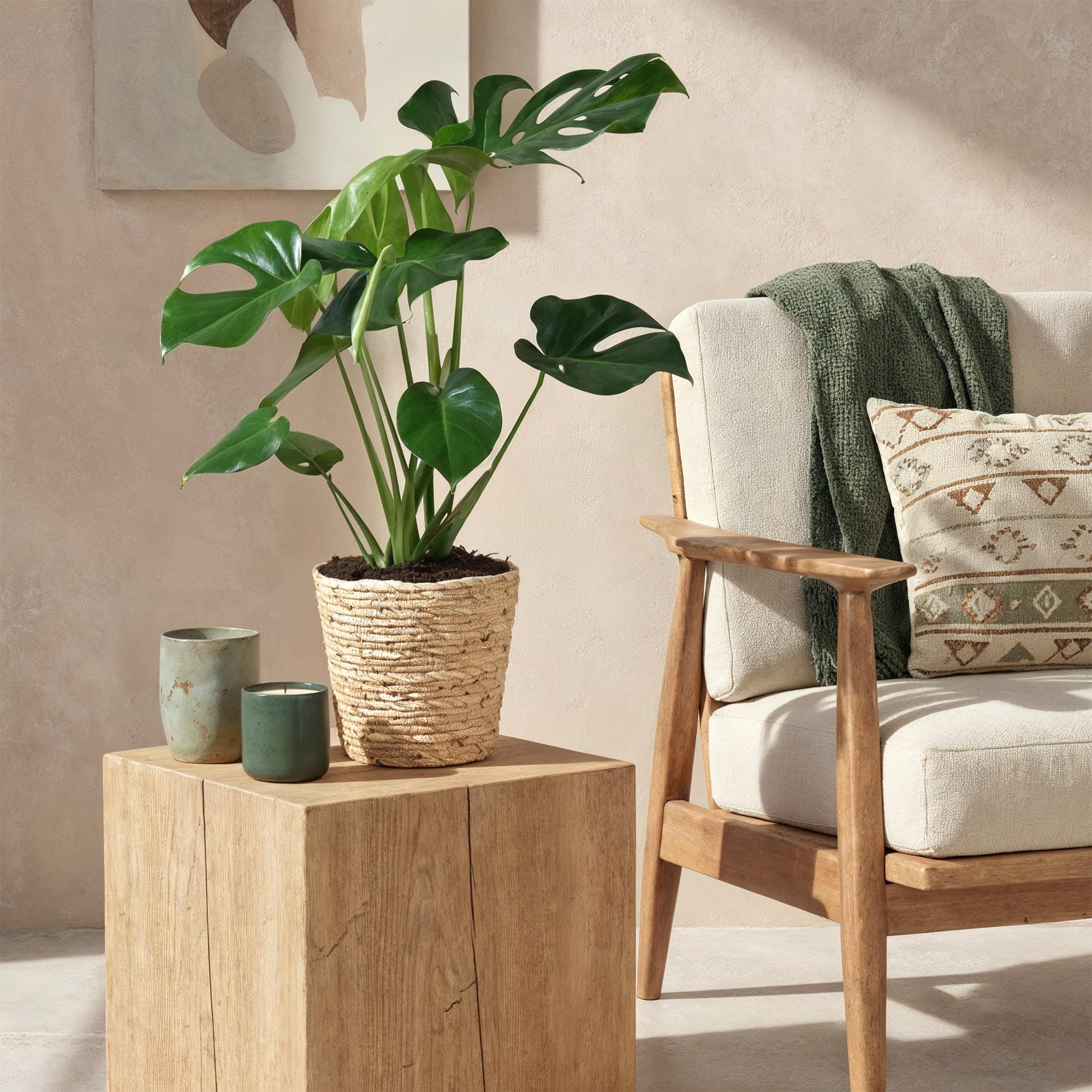 Monstera Deliciosa (Gatenplant) – Inclusief Mand